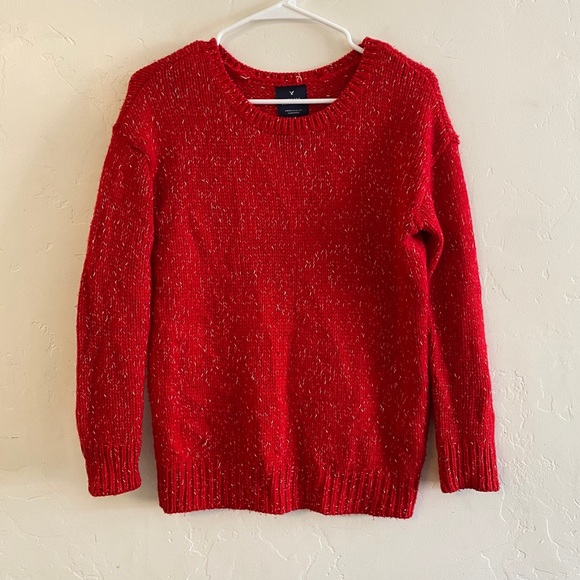 American Eagle Red Vintage Boyfriend Sweater Extra Small - Picture 1 of 9